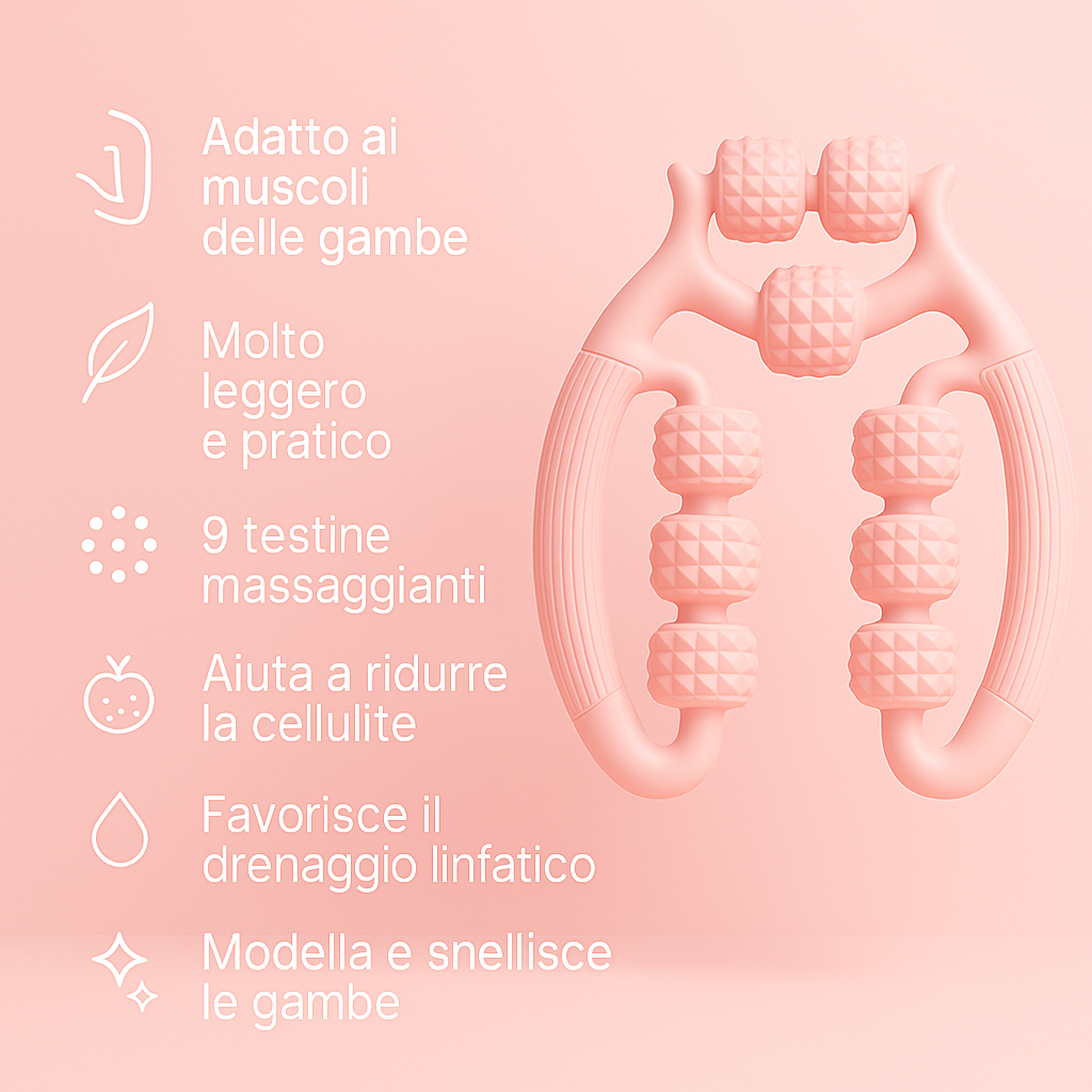 Massaggiatore a Rulli Anticellulite Snellente per Gambe e Corpo